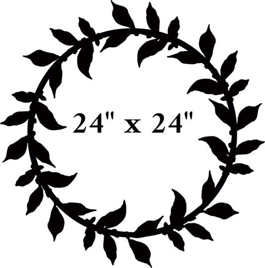 Wreath Silhouette Vintage Style Metal Sign 24 × 24