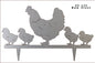 Hen With Chickens Raw Steel 15×24