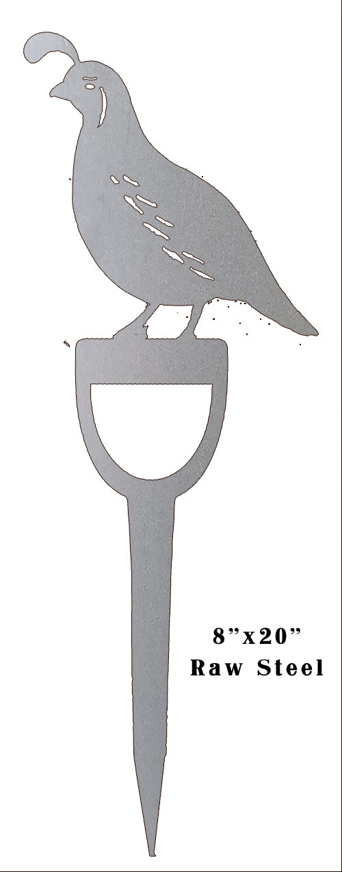 Quail Bird Raw Steel Vintage Style Metal Sign 14 x 21