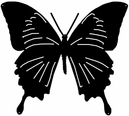 Butterfly Silhouette Vintage Style Metal Sign 19 × 21