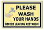 Please Wash Your Hands Restroom 9×12
