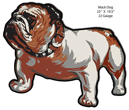 Mack Truck Bull Dog Animal Vintage Style Metal Sign 19 × 22