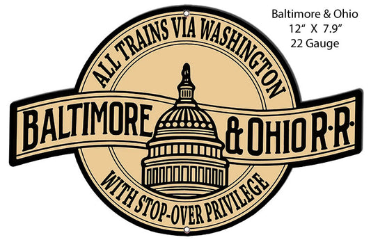 Baltimore Ohio RR Railroad Herald Vintage Style Metal Sign 7 × 12
