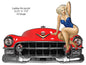Cadillac Front End Pin Up Girl 17.9×23.75