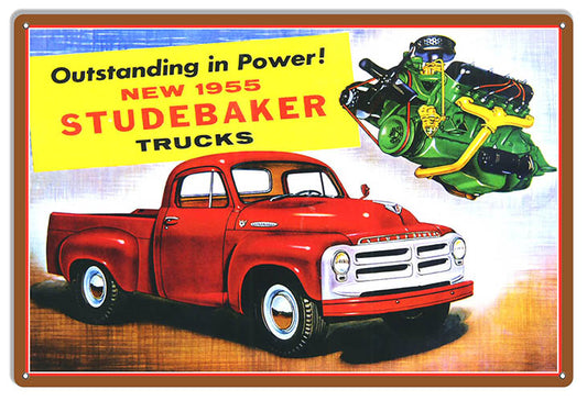 1955 Studebaker Truck Vintage Style Metal Sign 12 x 18
