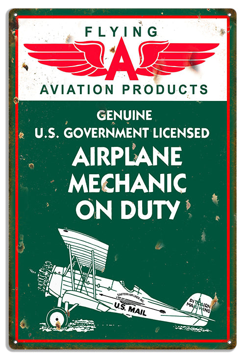 Flying A Airplane Aviation 18×30