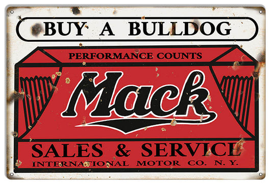 Mack Bulldog Sales Vintage Style Metal Sign 16 × 24