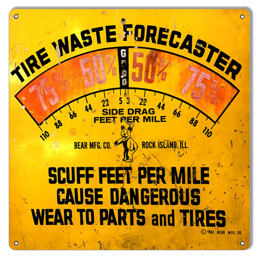 Tire Forecaster Gas Station Vintage Style Metal Sign 12 × 12