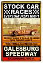 Galesburg Car Races Motor Speedway 16×24