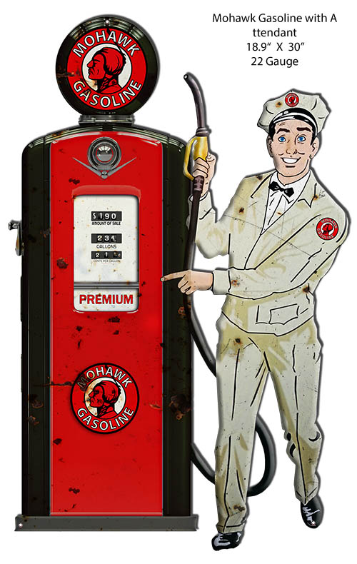Mohawak Gas Attendant Vintage Style Metal Sign 18 × 30
