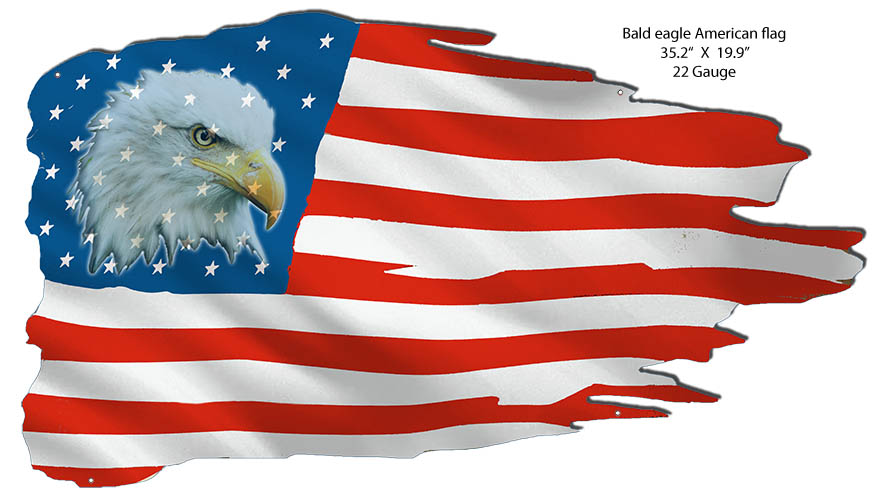 Bald Eagle American Flag State Flag 19.9×35.2
