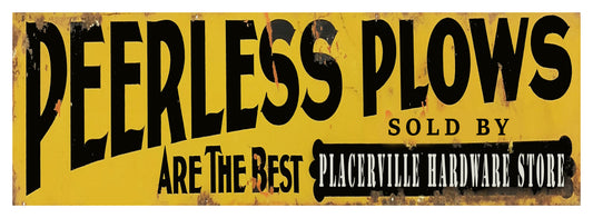 Peerless Plows Vintage Style Metal Sign 8 x 24