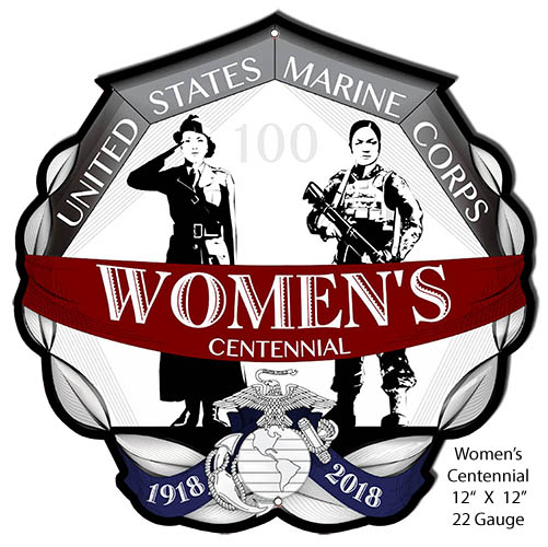 USMC Womens Vintage Style Metal Sign 12 x 12