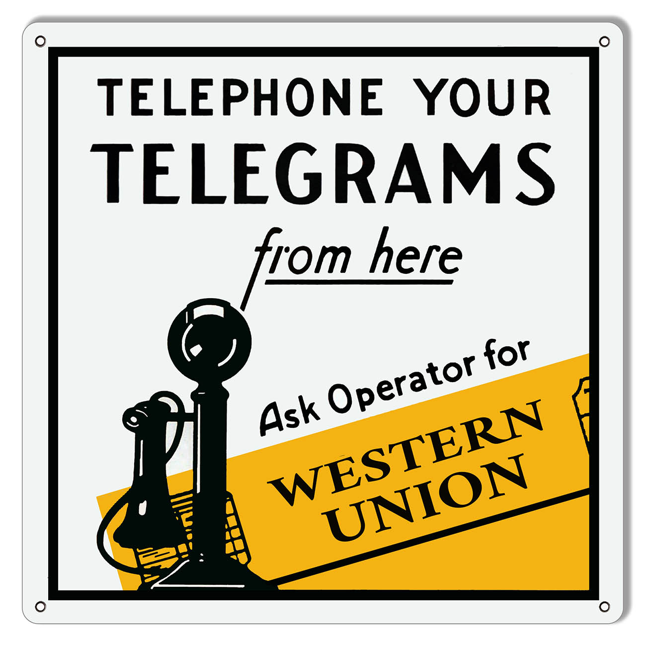 Western Union Telegrams Telephone 12x12