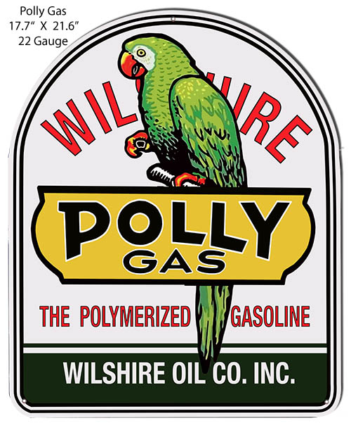 Polly Gas Wilshire Vintage Style Metal Sign 17 x 21