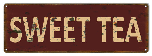 Sweet Tea Country Vintage Style Metal Sign 9 x 30