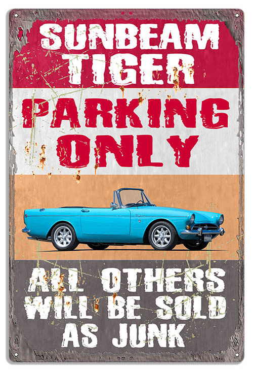 Sunbeam Tiger Parking Only 12×18