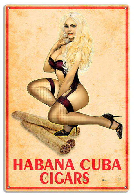 Habana Cuba Cigars Pin Up Girl 16x24
