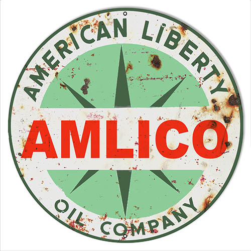 Amlico American Liberty Oil Company Vintage Style Metal Sign 14 x 14