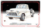 White 1950s Chevy Truck 12×18