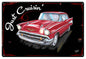 Red 1950s Chevy Sedan Just Crusin 12×18