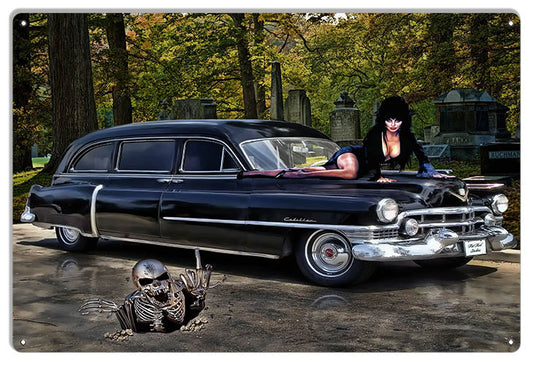1950s Hearse Vintage Style Metal Sign 12 x 18