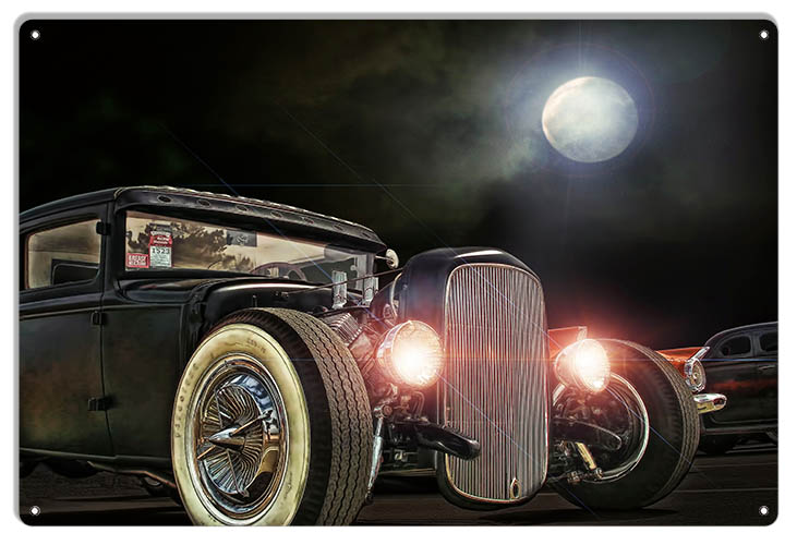 Classic Ford Roadster Hot Rod 12×18