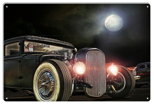 Classic Ford Roadster Hot Rod Vintage Style Metal Sign 12 × 18