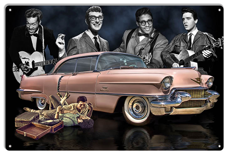 1950s Cadillac 50s Music 12×18