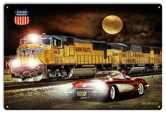 Union Pacific Railway Corvette Vintage Style Metal Sign 12 × 18