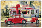 Classic Hot Rod At Diner 12×18
