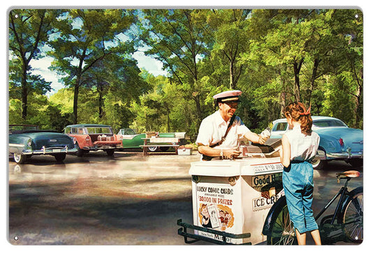 The Ice Cream Man Vintage Style Metal Sign 12 × 18