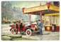 Gassing Up Classic Car Model T At The Shell Station 12×18