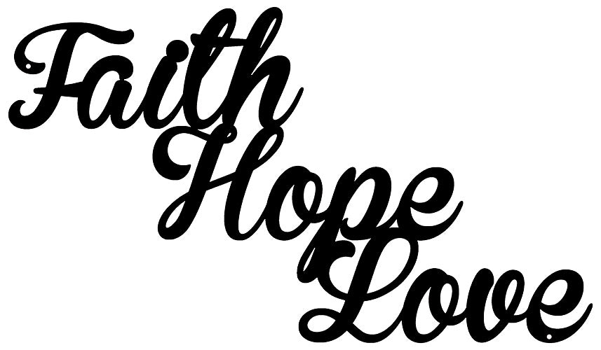 Faith Hope Love Home Décor Silhouette 13.5×23.5