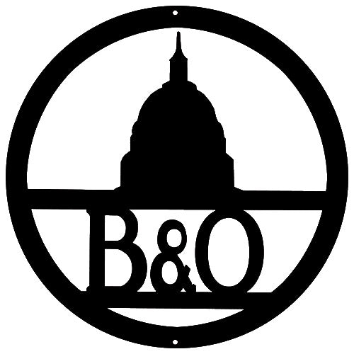 B&O Railroad Herald Silhouette Vintage Style Metal Sign 14 × 14