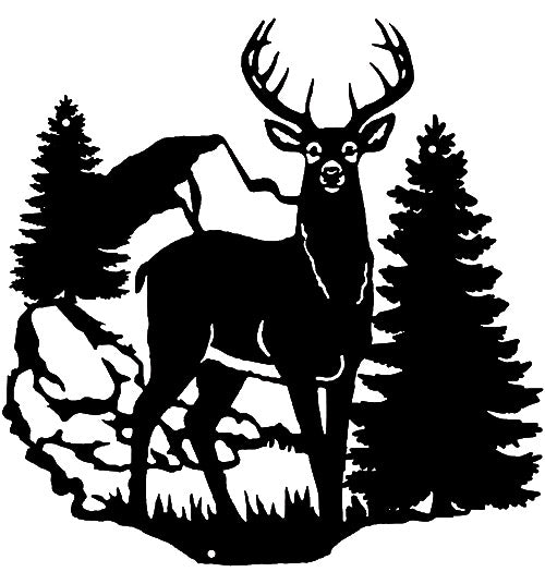 Deer In Forest Silhouette 14×14.5