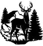 Deer In Forest Silhouette 14×14.5