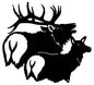 Buck And Doe Deer Silhouette 13.5×15