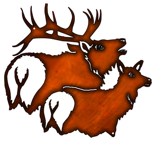 Buck And Doe Deer Vintage Style Metal Sign 13 × 15