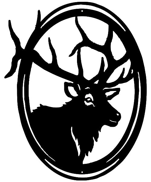 Buck Deer Silhouette Vintage Style Metal Sign 18 x 23