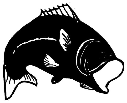 Big Mouth Bass Fish Silhouette 14×17.5