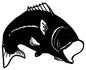 Big Mouth Bass Fish Silhouette 14×17.5