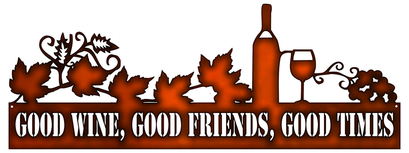 Good Wine Friends Times 9.8×23