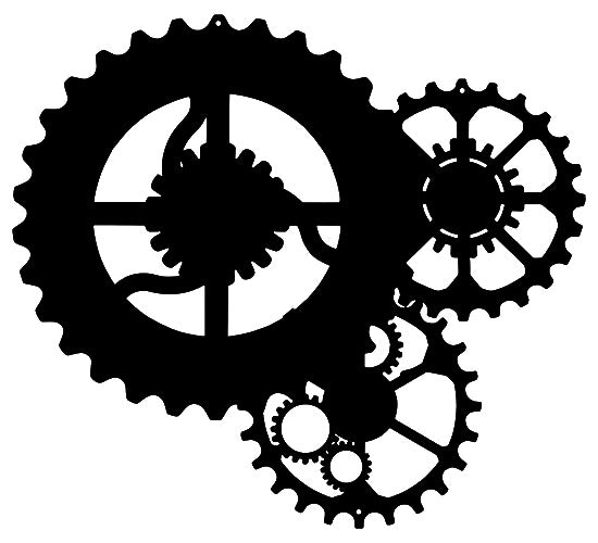 Automobile Gears Silhouette 16×18