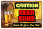 Caution Beer Zone Bar 12×18