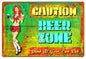 Beer Zone Caution 12×18