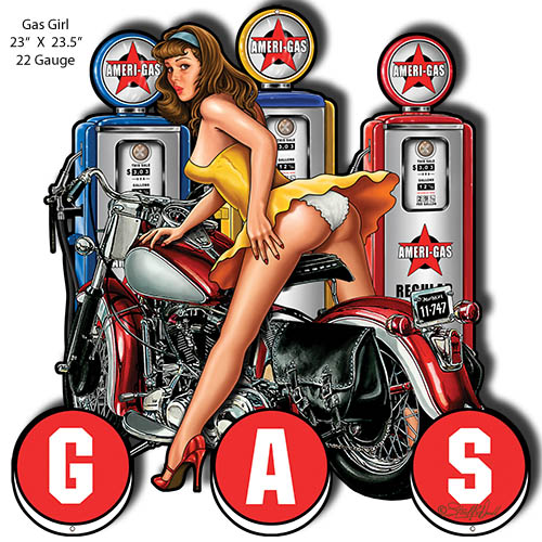 Gas Pump Pin Up Girl 23×23.5