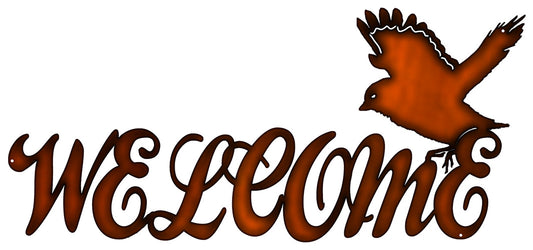 Welcome Vintage Style Metal Sign 11 × 24