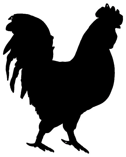 Rooster Silhouette 15.5×19.5
