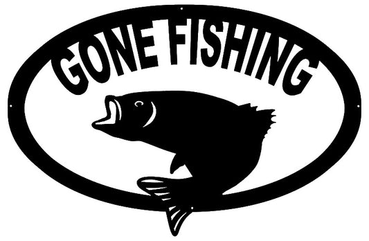Gone Fishing Silhouette 15.5×23.5